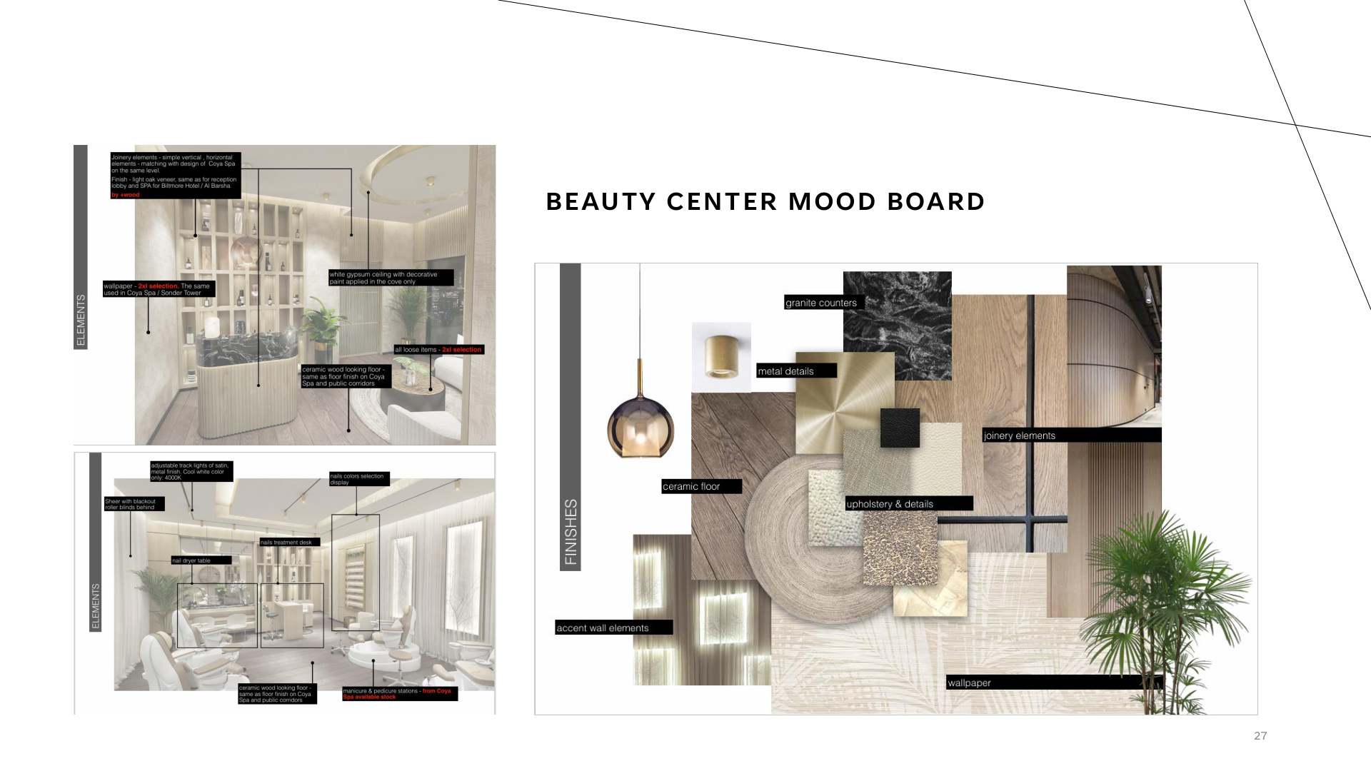 Beauty center mood board